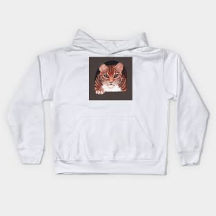 Ginger Cat Peering Through the Mouse Hole Kids Hoodie